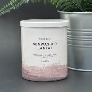 BBW Sunwashed Santal White Barn Bath & Body Works Single Wick Candle
